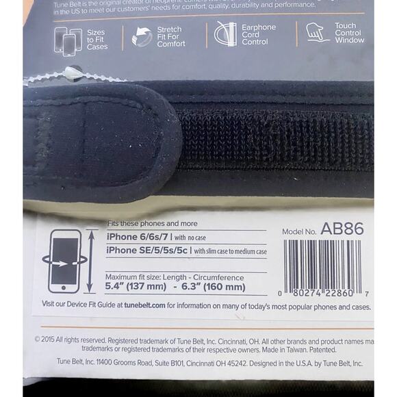 Tune Belt Sport Armband For iPhone AB86 Black NEW - Picture 4 of 5